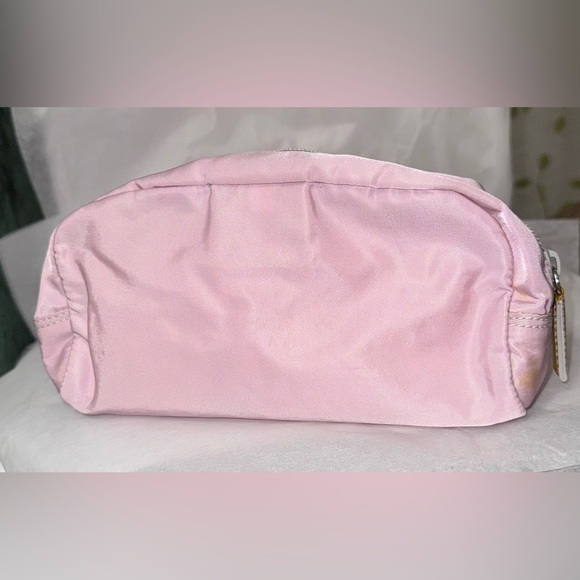 Prada AUTHENTIC Tessuto Nylon Baby Pink Logo Triangle Pouch Cosmetic Makeup Bag - Picture 7 of 16